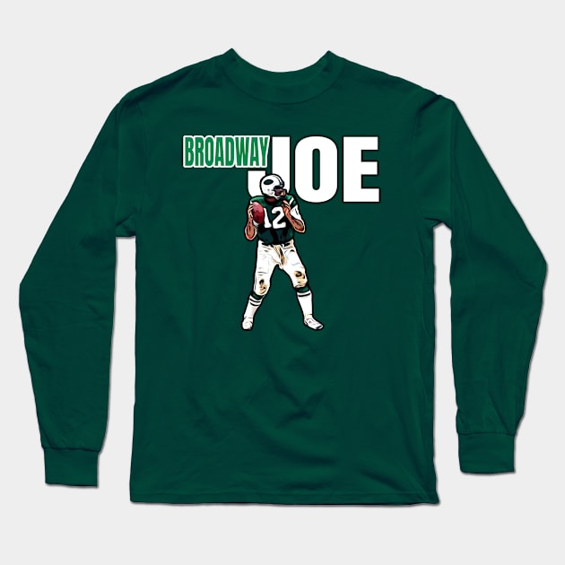 Jets Broadway Joe Namath 12 Long Sleeve T-Shirt by Gamers Gear